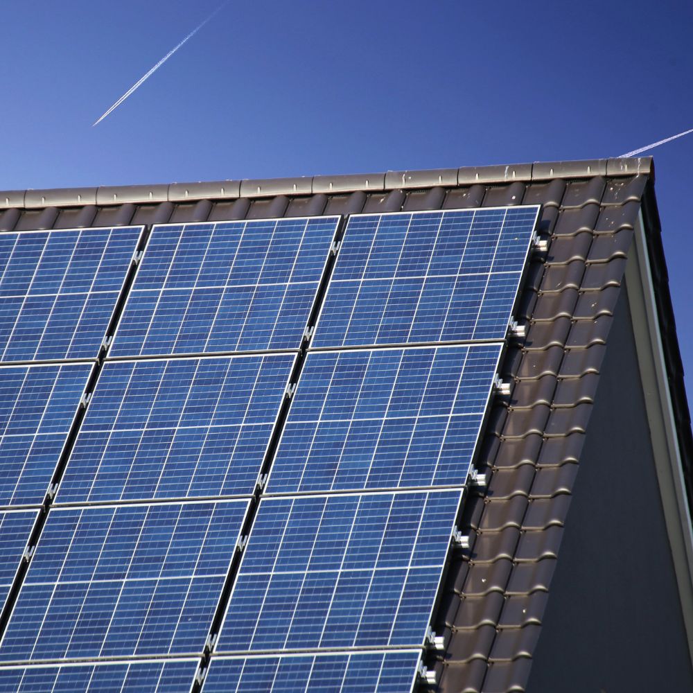 Solar panels on roof